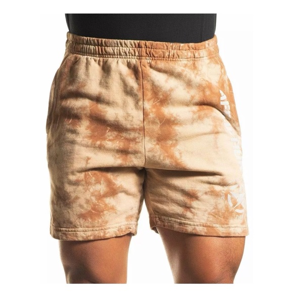 Affliction Men's Sweat short STANDARD 1973 Biker Khaki Crystal Wash - Picture 2 of 4